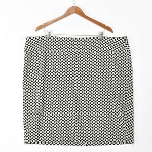 Lane Bryant Black Trellis Print Pencil Skirt 26W